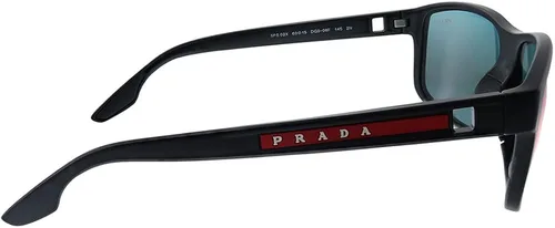Vista 3 de Prada Linea Rossa PS 02XS DG008F - Lentes de sol rectangulares de plástico negro lentes de espejo rojo