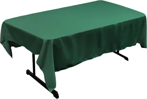Vista 103 de LA Linen Mantel rectangular lavable de popelín de poliéster, resistente a las manchas y a las arrugas, cubierta de mesa 60x84, mantel de tela