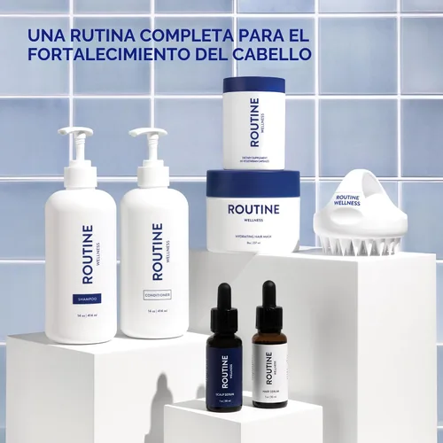 Vista 7 de Routine Wellness Set de champú y acondicionador antiadelgazamiento para el cabello adelgazante, bloqueador de biotina DHT para mujeres y hombres