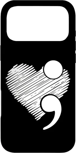 Vista 22 de Suicide Awareness - Suicide Prevention Heart Semicolon Gift Case for iPhone 17