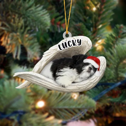 Vista 61 de Ángel durmiente de Afghan Hound para Navidad, adorno personalizado con el nombre del perro, adorno de Navidad personalizado para amantes de perros