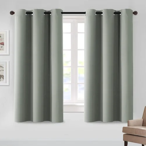 Vista 8 de MeilleMaison Cortinas opacas para dormitorio, con aislamiento térmico, oscurecimiento de habitación, cortinas insonorizadas para ventana, cortinas