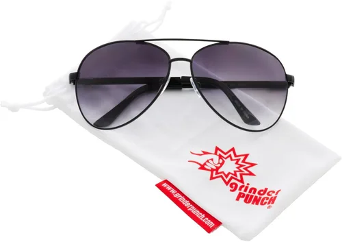 Vista 2 de grinderPUNCH - Gafas de sol de aviador de gran tamaño XL de marco ancho extra grandes 5827in
