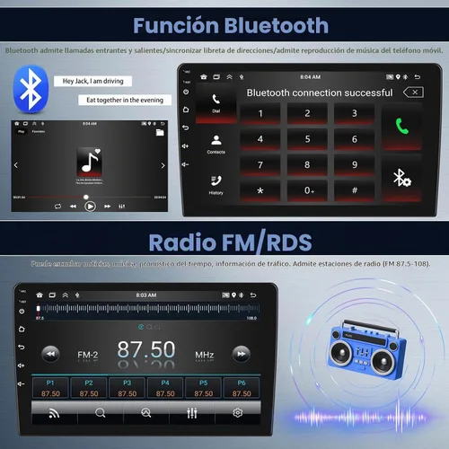 Vista 6 de SIXTOP Radio estéreo de coche Android 2G+64G para Hyundai Sonata 2009 2010 (A/C) inalámbrico CarPlay Android Auto, pantalla táctil HD de 9 pulgadas