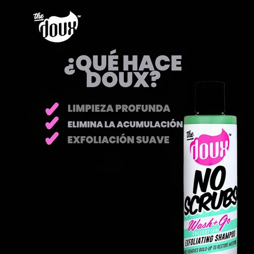 Vista 5 de The Doux Champú exfoliante aclarante sin exfoliación para cabello rizado con textura – Exfoliante y champú clarificador del cuero cabelludo con miel