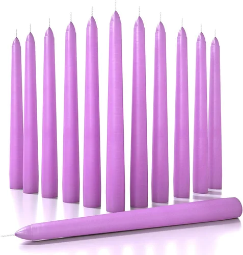 Vista 53 de CANDWAX Juego de 12 velas cónicas color naranja de 8 pulgadas, sin goteo, sin perfume, de larga duración, perfectas para fiesta de Halloween