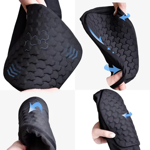 Vista 3 de Youth Kids Pants with Knee Pads Basketball Compression 34 Capri Padded Leggings Sport Tights Boys Girls