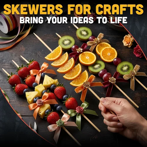 Vista 9 de 100 pinchos de madera de 12 pulgadas, palitos de bambú para aperitivos