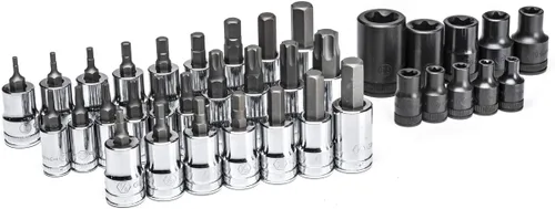 Vista 3 de GEARWRENCH Juego de llaves de vaso de 36 piezas de 1/4", 3/8" y 1/2", hexagonal estándar, E-Torx y Torx, SAE/Métrico - 80726