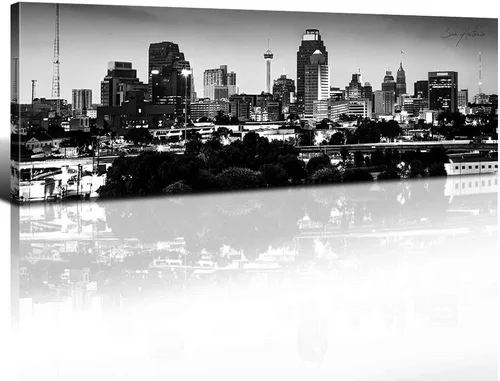 Vista 27 de Arte de Pared de Arizona para Oficina Decoración Negro y Blanco Imágenes de Paisaje Urbano de Tucson para Dormitorio Impresiones en Lienzo