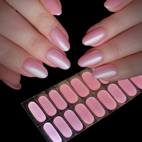 Vista 18 de Tiras de uñas de gel rojo burdeos color sólido pegatinas de gel de uñas 20 envolturas de manicura extra largas