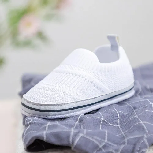 Vista 3 de Clowora Unsex Baby Boys Girls Canvas First Walkers Shoes,Infant Non Slip Soft Sole Toddler Flat Lazy Loafers Sneaker