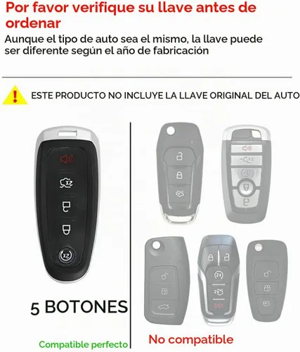 Vista 2 de Funda para llavero Ford Escape compatible con Explorer Focus Lincoln Metal