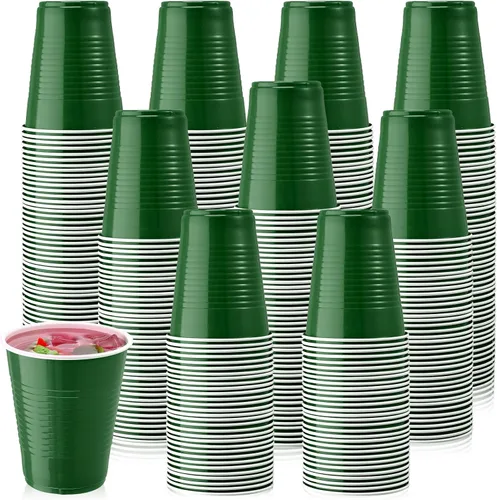 Vista 9 de Zopeal 200 vasos de plástico a granel desechables de 18 onzas, vasos de plástico duro para bodas, fiestas, copas de vino, bebidas elegantes, bebidas