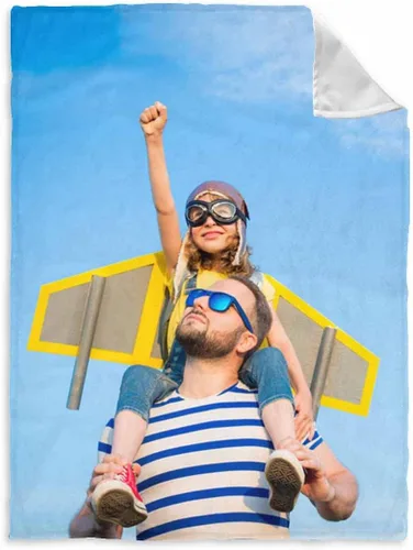 Vista 38 de InterestPrint Manta personalizada para papá de parte de hija e hijo, manta de cama personalizada con el texto "Best Dad Ever" con Love You Daddy, 7