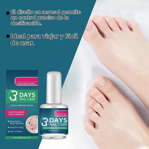Vista 6 de 3 unidades de cuidado de uñas de 3 días, cuidado de uñas de aminoácidos de queratina, acondicionador de uñas de secado rápido para uñas secas