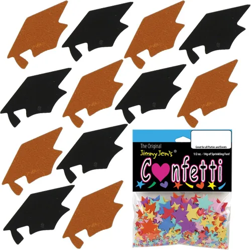 Vista 49 de Confetti Grad Cap Negro, Azul Marino Combo - 2 bolsas de media onza (1 oz)
