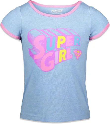Vista 2 de DC Comics Liga de la Justicia Batgirl Super Girl Wonder Woman - Paquete de 3 camisetas para niños pequeños a grandes