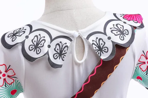 Vista 4 de Disfraz vestido floreado de la mágica princesa Isabela para niñas