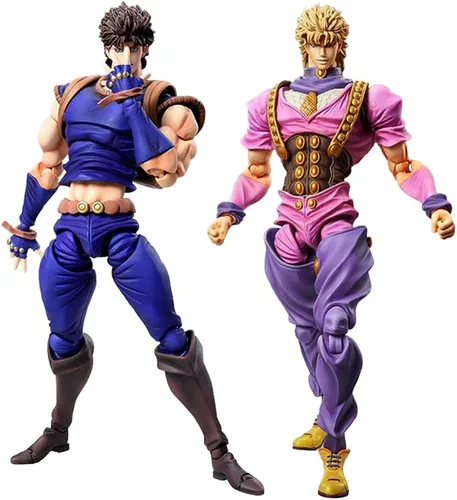 Vista 8 de QAHEART Figuras de Brando Kujo Jotaro/Joseph Joestar - Figura de anime, estatuas de acción ultra movibles, adornos