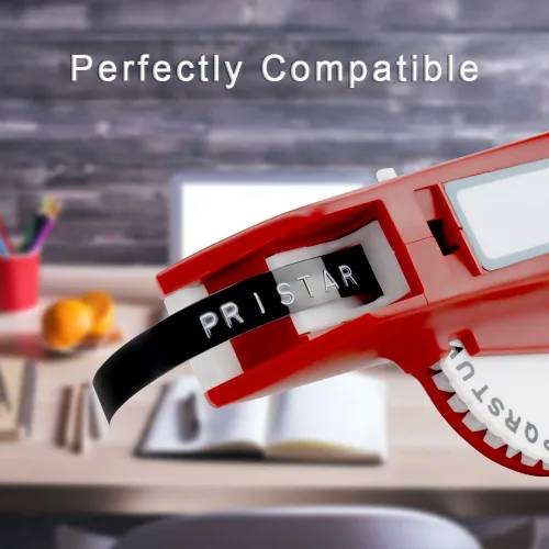Vista 2 de Pristar Cintas de relieve de plástico 3D de 9 mm de repuesto 3/8'' x 9.8'' compatibles con Dymo Embossing Label Maker Organizer Xpress 12965, Xpress