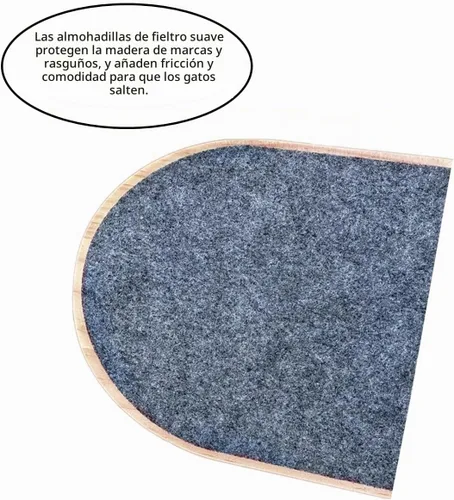 Vista 5 de SHENGOCASE Almohadilla de fieltro autoadhesiva recortable de repuesto para estantes de árbol de gato, escalones de muebles de pared de gatos Negro