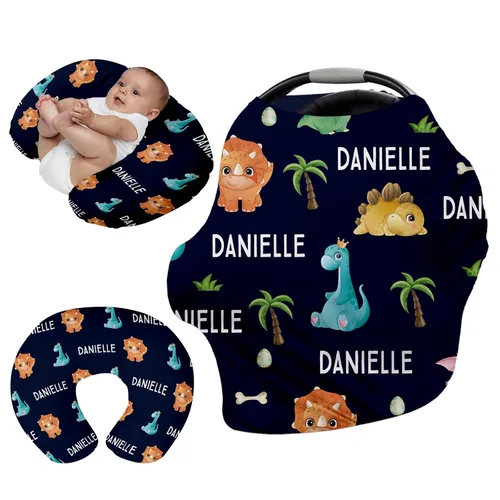 Vista 28 de Funda de asiento de automóvil personalizada para bebés, cubierta multiusos para asiento de automóvil con nombre, fundas de asiento de automóvil