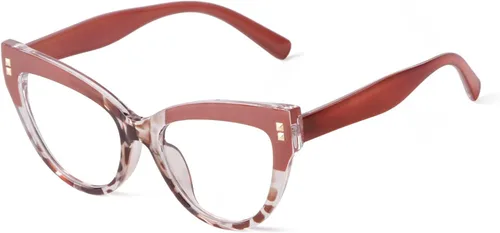Vista 10 de KFPH Stylish Cat Eye Glasses Blue Light Glasses Frames for Women Computer Gaming Reading Glasses Anti Glare & UV