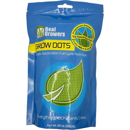 Vista 6 de Real Growers Grow Dots Classic 6lb - Nutrientes de liberación programada de una sola aplicación a granel para cultivos sin suelo