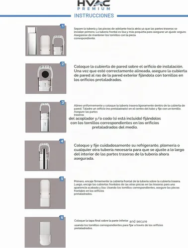 Vista 4 de HVAC Premium Juego universal de cubierta decorativa de PVC para aire acondicionado mini split sin conductos, cubierta de tubería, 4 pulgadas