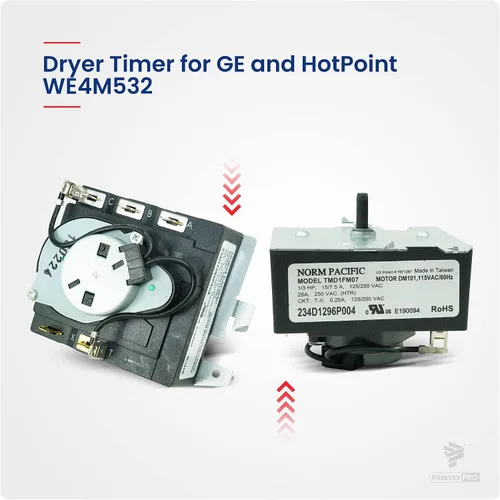Vista 4 de Temporizador WE4M532 para GE Dryer WE4M362 3029573 PS8746223