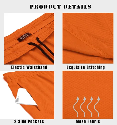 Vista 5 de COOFANDY Paquete de 3 pantalones cortos de entrenamiento para hombre, pantalones cortos deportivos de malla, ligeros, para culturismo, con bolsillos
