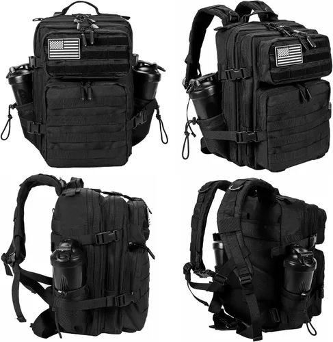 Vista 3 de LHI Mochila Militar Táctica para Hombres y Mujeres 25L/35L Mochila de Asalto del Ejército Bolsa Mochila Pequeña con Portabotellas