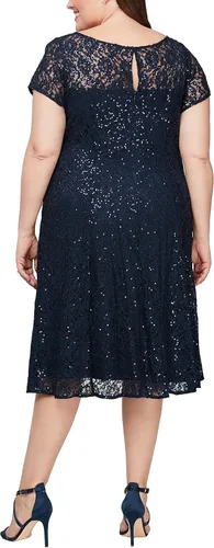 Vista 2 de S.L. Fashions Women's Plus Size Sequin Fit and Flare Dress