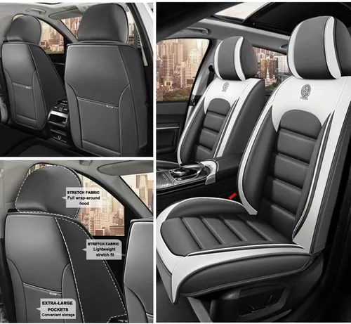 Vista 14 de 5 fundas de asiento para Chevy Aveo 2005-2023, fundas de asiento de automóvil de cuero, impermeables, antideslizantes, suaves, cómodas fundas