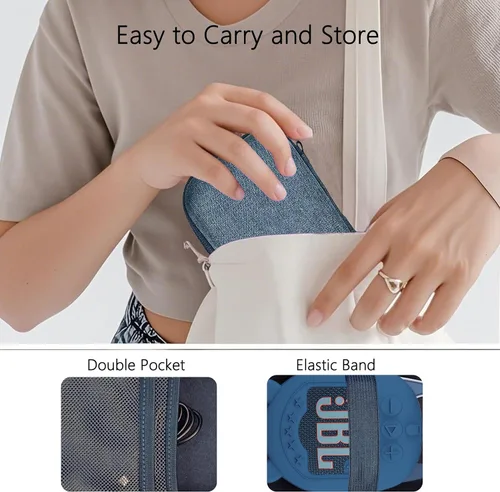 Vista 4 de Funda de silicona y funda rígida para altavoz Bluetooth JBL Clip 5 Azul