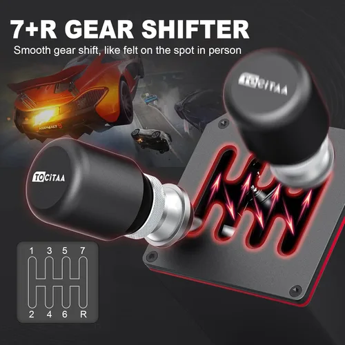Vista 4 de USB Racing Shifter & Steering Wheel Simulator for ATS & ETS2 on PC Windows - Compatible with Logitech G29 G27 G25 G920, Thrustmaster T300RSGT