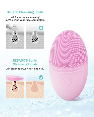 Vista 6 de EZBASICS Vaporizador facial incluido con cepillo de limpieza facial rosa