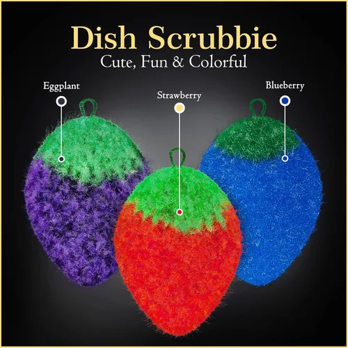 Vista 2 de Dish Scrubbie Limpiador de platos antiarañazos, de larga duración y sin olor, seguro en antiadherente, hierro fundido, vidrio y otras superficies