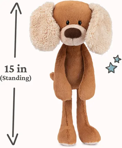 Vista 2 de GUND Amigos para llevar, perro de peluche Masi cachorro para edades de 1 año en adelante, marrón/crema, 15 pulgadas
