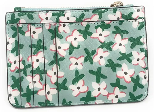 Vista 4 de Kate Spade New York Laurel Way Bitsy Tarjetero (Aphrodite Green Floral Multi), Verde, Cartera con tarjetero