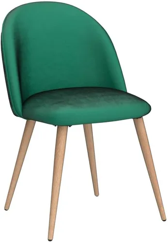 Vista 5 de CangLong Mid Century - Juego de 2 sillas tapizadas de terciopelo para cocina, modernas, color verde, 1