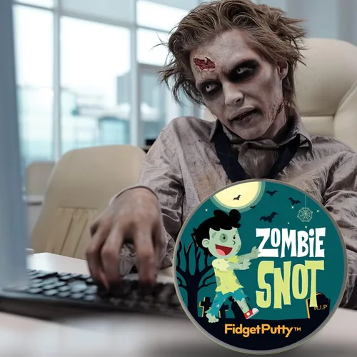Vista 3 de Zombie Snot Therapy Putty - Divertida masilla de alivio de estrés para adultos, color verde perla para Halloween y elefante blanco
