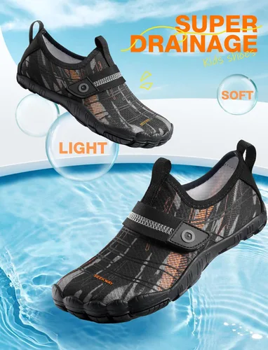 Vista 2 de SEEKWAY - Zapatos de agua para niños y niñas, de secado rápido, antideslizantes, calcetines acuáticos para deportes al aire libre, piscina