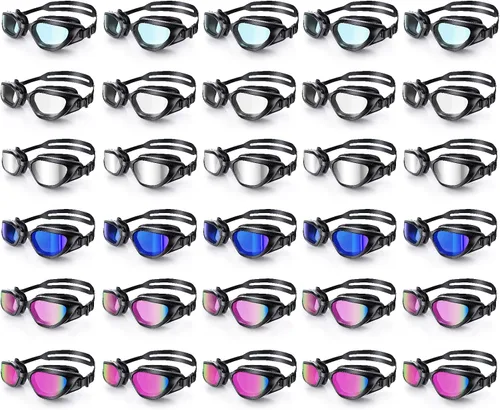 Vista 14 de Swim Goggles, Unisex Adult Swimming Goggles Upgraded Anti Fog Anti UV No Leakage Wide View for Men Women Youth