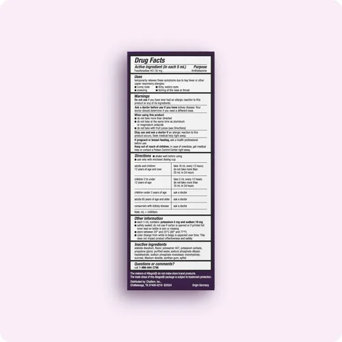 Vista 8 de Allegra Líquido para Aliviar la Alergia de 12 Horas para Niños, Medicina para Alergias de Interiores y Exteriores que No Causa Somnolencia