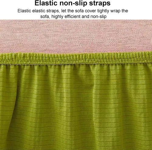 Vista 5 de SAZDFY Funda elástica para futón, tela jacquard suave, protector de muebles a cuadros pequeños, funda universal para sofá con parte inferior Beige