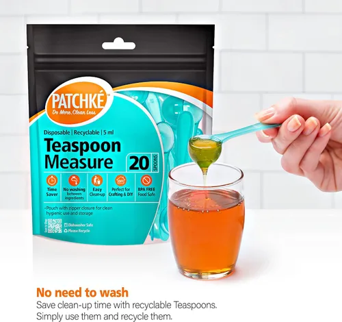 Vista 8 de Cucharas medidoras de plástico, cabe en frasco, bueno para fórmula, café, comida para mascotas, 0.2 fl oz, 1 cucharadita de medida (20)
