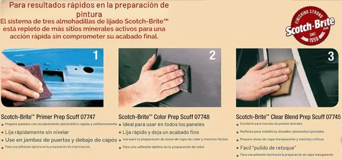 Vista 4 de Scotch-Brite (TM) - Lija Primer Prep 07747, de óxido de aluminio, 15' de largo x 4-3/4" de ancho, color granate (Pack de 1).