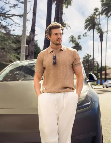 Vista 114 de COOFANDY Camisas polo de punto para hombre de manga corta con textura acanalada Camisas de golf casuales y ligeras con cuello Camiseta de polo